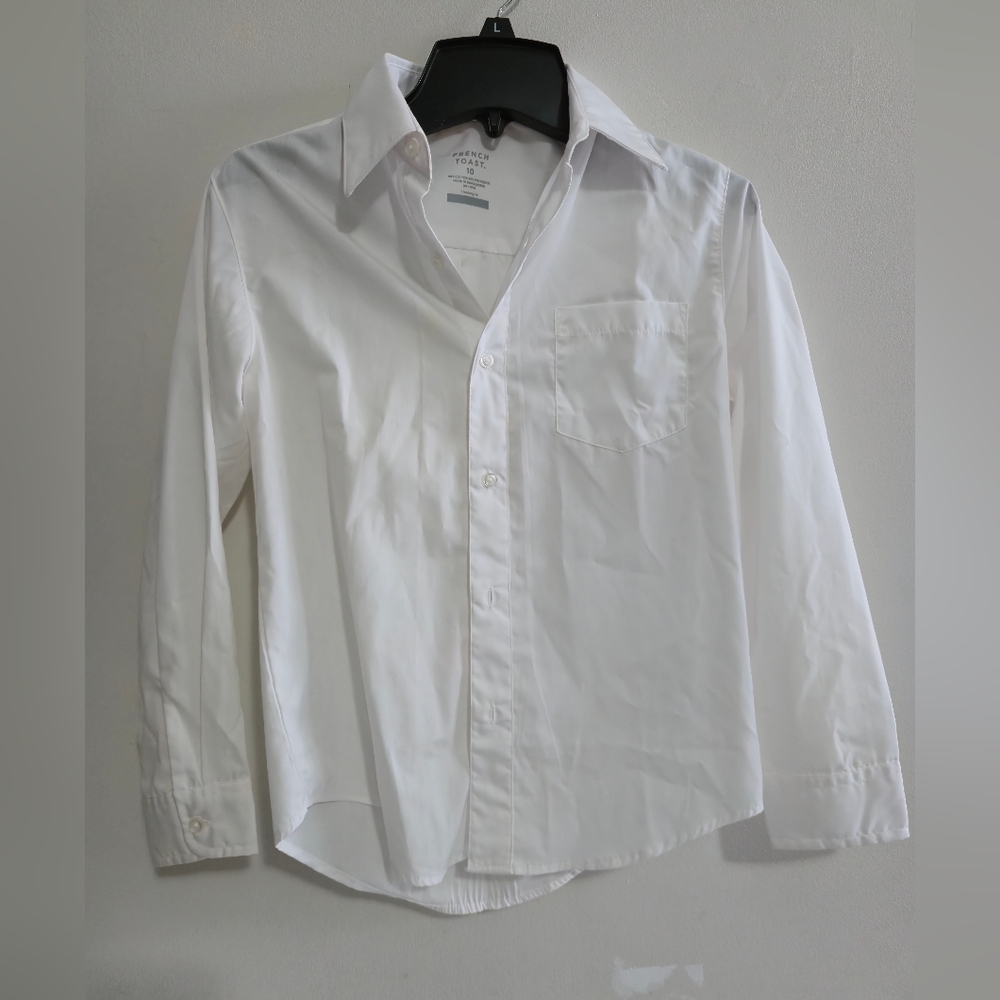 French toast Boys White Button Down Shirt